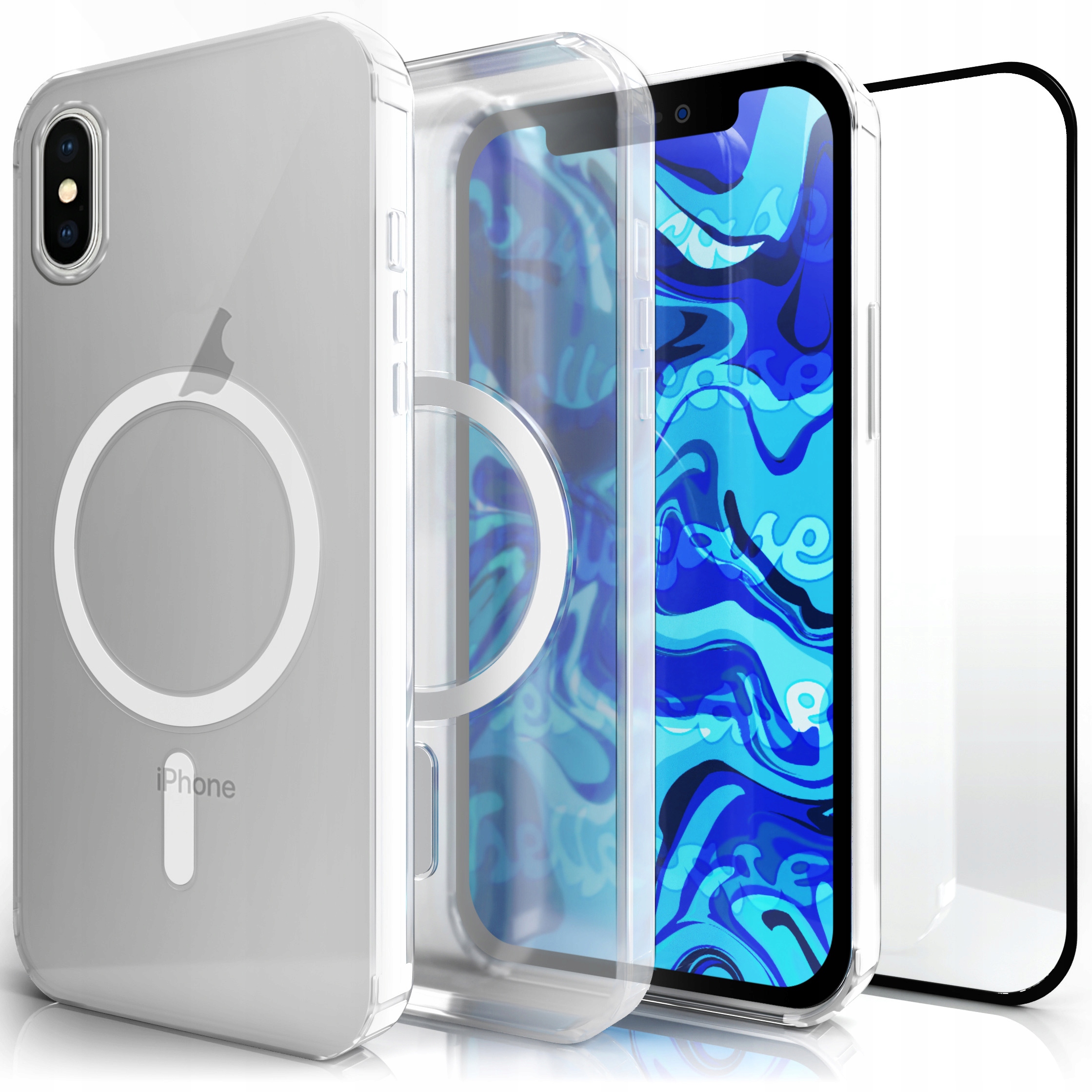 Hello Case zadná časť pre Apple IPHONE X / XS MAGSAFE, bezfarebná, geometrická
